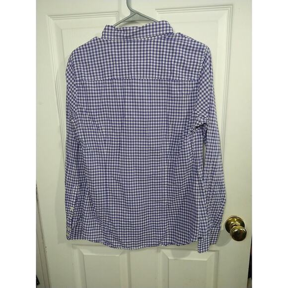 J. Crew Woman M The Perfect Shirt Purple Check Casual Long Sleeve - Picture 7 of 8